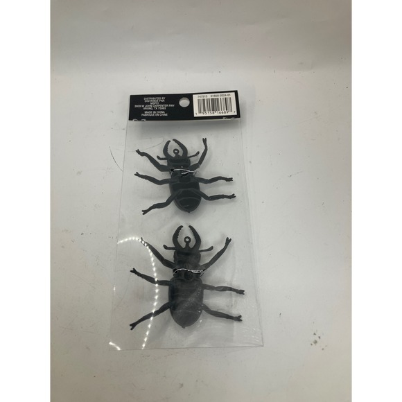 Ashland Halloween Black Lucanus Scarabee Noir Beetle Bugs 2 pc Set Decoration - Picture 2 of 4